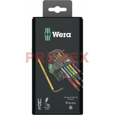 Sada klíčů Torx BO 967 SPKL/9 Multicolour SB 9 ks Wera 073599