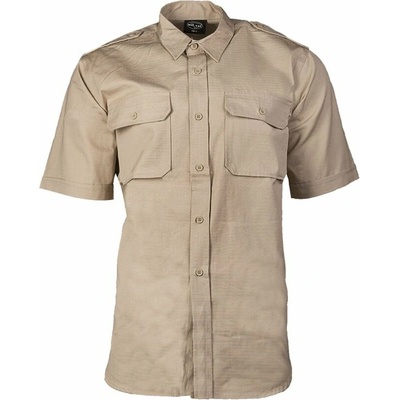 Mil-Tec Košile tropical krátký rukáv na knoflíky khaki
