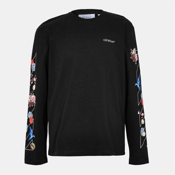 Off White Тениска Off White Men's Diag Skate T Long Sleeve T-Shirt - Black-White