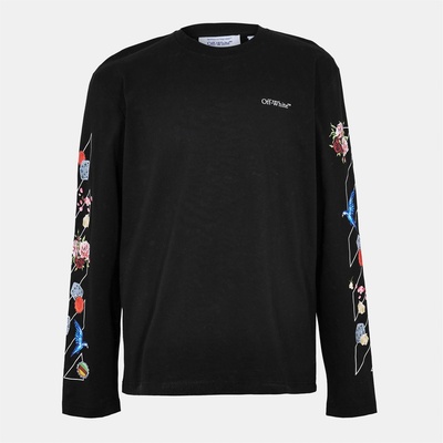 Off White Тениска Off White Men's Diag Skate T Long Sleeve T-Shirt - Black-White