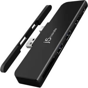 j5create Докинг станция j5create JDD320B, за Surface Pro 4/5/6, USB-A Mini DP, Черен (J5-JDD320B)