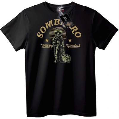 NOONEBRAND Тениска Сомбреро Пивоварна - 6XL, Black