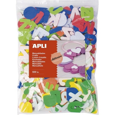 Pěnovka Apli - abeceda, Jumbo pack, samolepicí, mix barev, 500 ks