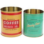 Rex London Декоративни кутии за съхранение в комплект от 2 бр. от калай ø 11x13 cm Vintage Coffee - Rex London (31210)