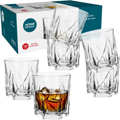 Design Poháre na whisky pohárov na nápoje Altom Henry 6 x 330 ml
