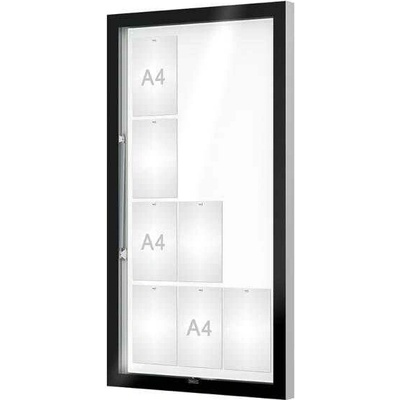 PROCITY Vonkajšia čierna moderná vitrína Edge, 12 x A4