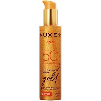 NUXE Sun Олио за придобиване на тен със златисти частици, SPF50, 150 ml