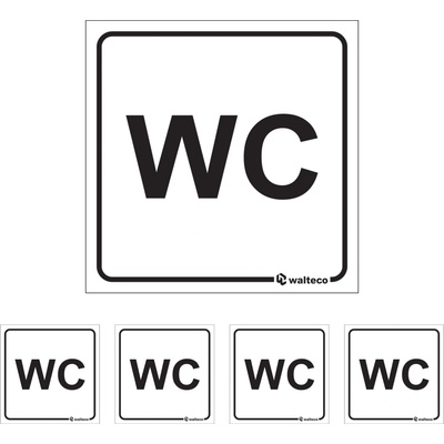 Walteco WC, 80x80mm, samolepka Množstvo: 5 ks , 20301BP1