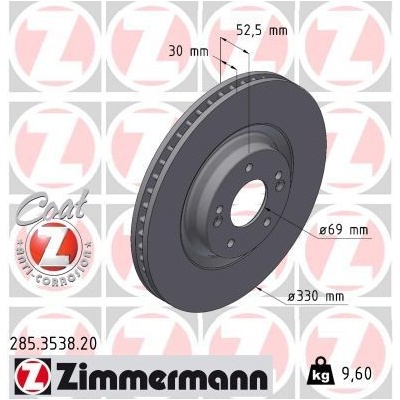 Brzdový kotouč ZIMMERMANN 285.3538.20