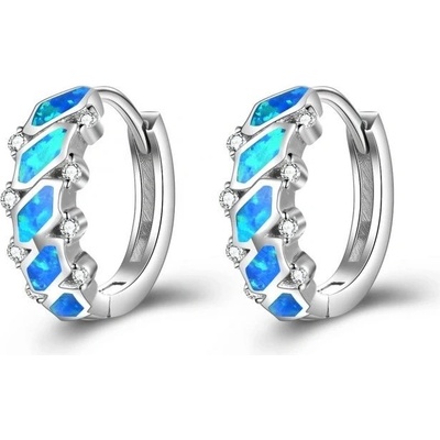 Lunica Stříbrné náušnice OPÁLOVÉ KROUŽKY 0666