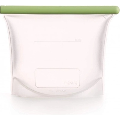 Lékué Торбичка за съхранение и замразяване Lekue 1010206, 21.5x18.5 см, 1 л, Платинен силикон, -20°C/+80°C, Зелен (1010206)