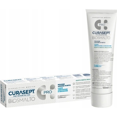 Curasept Biosmalto Mousse pena na obnovenie zubnej skloviny Delicate Mint 50 ml