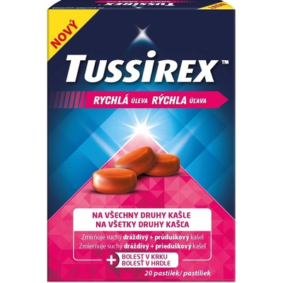 Tussirex pastilky proti kašli 20 past.