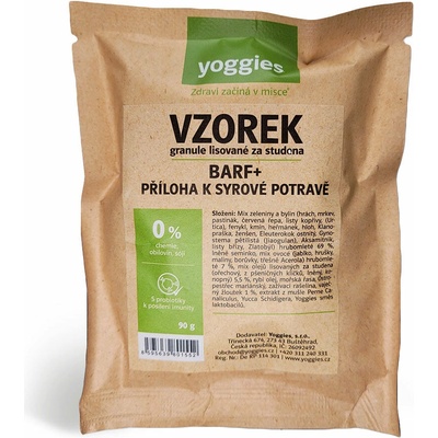 Yoggies Barf+ příloha k syrovému masu, granule lisované za studena s probiotiky 90 g