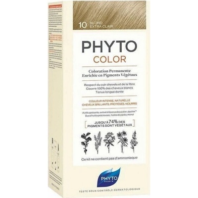 PHYTO Безамонячна боя за коса Платинено русо, Phyto Phytocolor Permanent Hair Dye No10 Blonde Extra Clair Platinum Blonde, 50ml