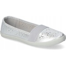 Prelamované dievčenské baleríny strieborné