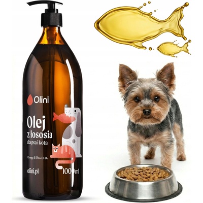 Olini Lososový olej pro psy a kočky Omega 3 1 l