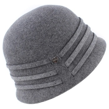 Дамска филцова шапка HatYou CF0305, сив меланж