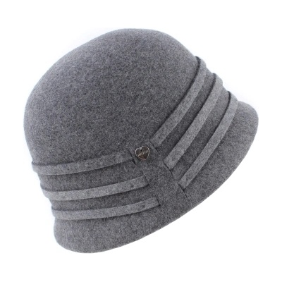 Дамска филцова шапка HatYou CF0305, сив меланж