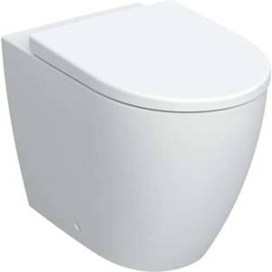 Geberit iCon - Стояща тоалетна с SoftClose седалка, хоризонтални отпадъци, без джанти, бяла 502.383. JT. 1 (502.383.JT.1)