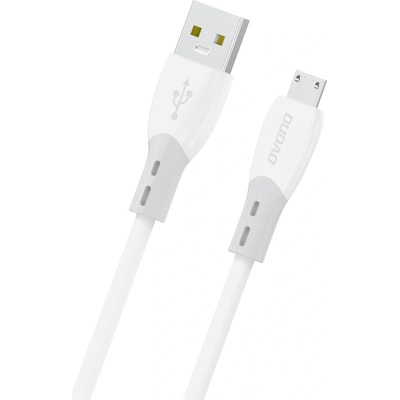 Dudao L25SM 3 A USB-A – micro USB s měkkým silikonovým opletem 1m bílý