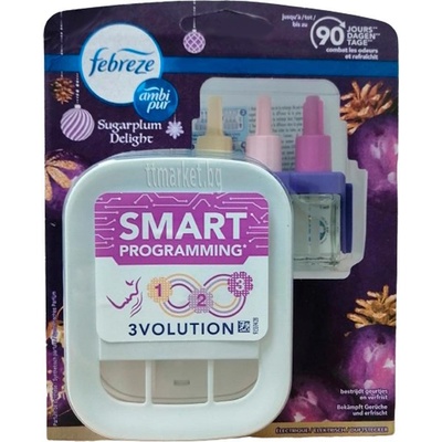 febreze 3Volution Ел. машинка + пълнител 20мл - SugarPlum Delight (2696)
