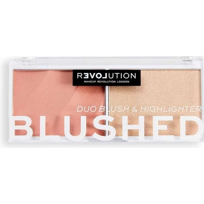 Revolution Relove Colour Play Blushed Duo Blush & Highlighter paletka s rozjasňovačom a lícenkou Cute 5,8 g