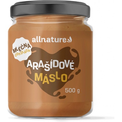 Allnature Arašídové máslo s mléčnou čokoládou 500 g