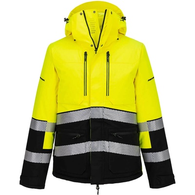Portwest hi-vis ev4 ev467 / Мъжко зимно светлоотразително яке - жълто/черно s (ev467ybrs)