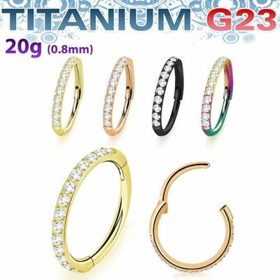 InfinityPierce Titanový mikro kroužek G23 s krystaly USGSHSS10T