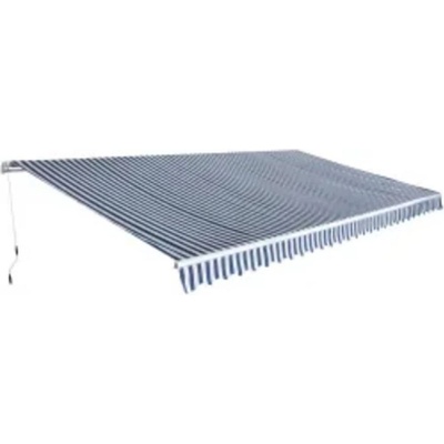 Greatstore Skládací markýza na ruční ovládání 600 cm modrobílá