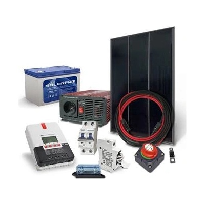 Solarfam ostrovní sestava180Wp 12V baterie 100Ah měnič 230VAC 600W 4280339 – Zboží Mobilmania