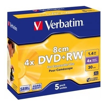 Verbatim DVD+RW DataLife PLUS 8cm Mini 1,4GB 4x, jewel box 5ks (43565)