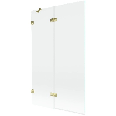 Mexen Lunar преграда за вана 2-крилата лява 110 x 150 cm, прозрачна, златна - 897-110-100-50-00-L (897-110-100-50-00-L)