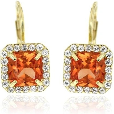 Zlatnictví U Kostela zlaté náušnice s oranžovým kamenem 280ož