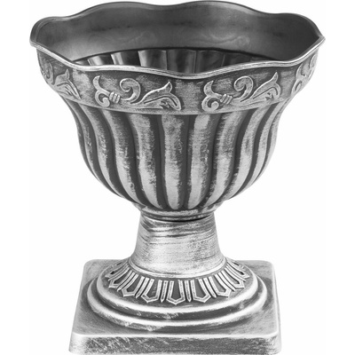 Kvetináč Strend Pro Antik, 30x30 cm, strieborný, metalický efekt
