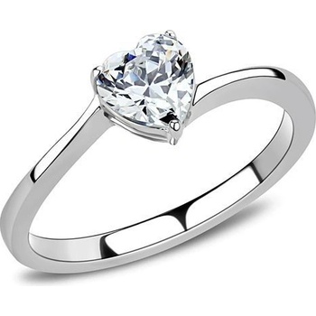 Šperky4U ocelový prsten se srdíčkovým zirkonem AL 0038