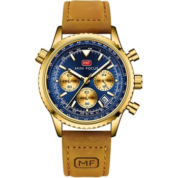 MINI FOCUS Часовник Mini Focus OT-23889 - Кафяво / Златно / Синьо KP23889 (OT-23889)