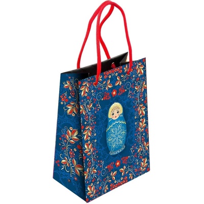 Dárkova taška Matreška modrá M 31cm*22cm