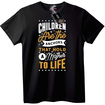NOONEBRAND Тениска Деца са Котва - 7XL, Black