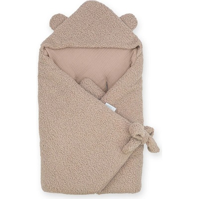 ALBERO MIO Dětská zavinovačka do autosedačky COTTON MUSLIN & BOUCLE karamel