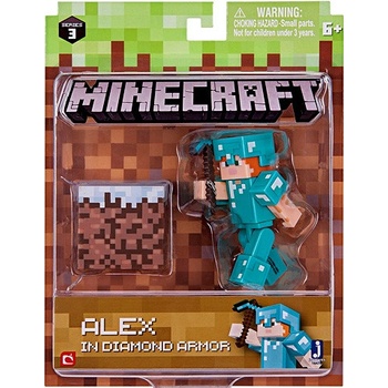 Minecraft Alex with Diamond Armor 8 cm