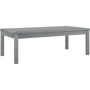 vidaXL Маса за кафе, 100x50x33 см, сива, акациево дърво масив (311828)