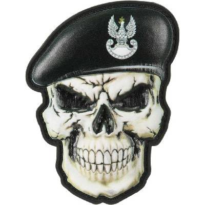 Nášivka M-Tac Lebka v baretu Obrněné síly 3D PVC - Black
