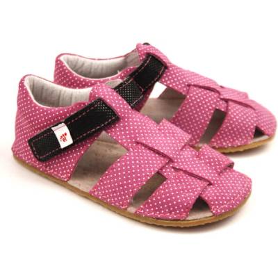 EF barefoot sandálky ružova s čiernou