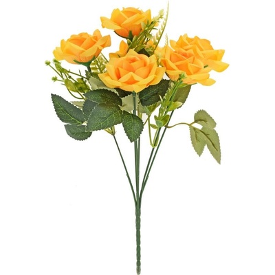 KYTICA RUŽA ŽLTÁ, DROB.KVETY, ZELEŇ 31cm