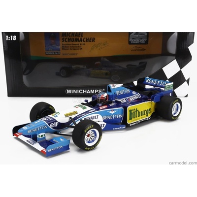 Minichamps Benetton F1 B195 Team Mild Seven Renault N 1 Majster sveta Víťaz ME 1995 Michael Schumacher Modrožltá 1:18
