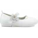 K prvnímu svatému přijímání boty pro dívku dívčí polobotky na suchý zip bílé