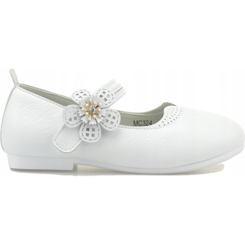 K prvnímu svatému přijímání boty pro dívku dívčí polobotky na suchý zip bílé