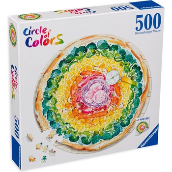 Ravensburger Кръгъл пъзел Ravensburger от 500 части - Пица (17347)